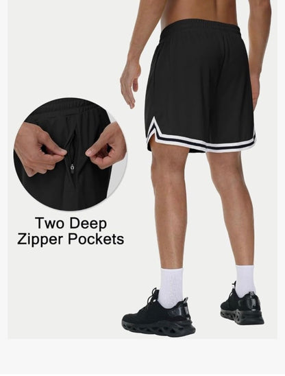 Black colour White Lining Premium Quality Imported Men’s  Basketball Shorts Free Size 990481