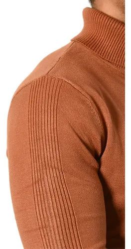 High Neck Rust Colour Premium Quality Unisex Sweater 666