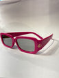 CUG Pink Frame Silver Tinted Glass Black Shade Unisex Sunglass 61515417-135