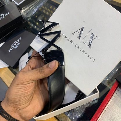 Mra AIX Logo Buckle Italian Leather Men’s Belts 12067