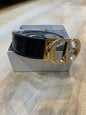 Oid Dio Black Strap Golden Buckle Italian Leather Unisex Belt CD-1