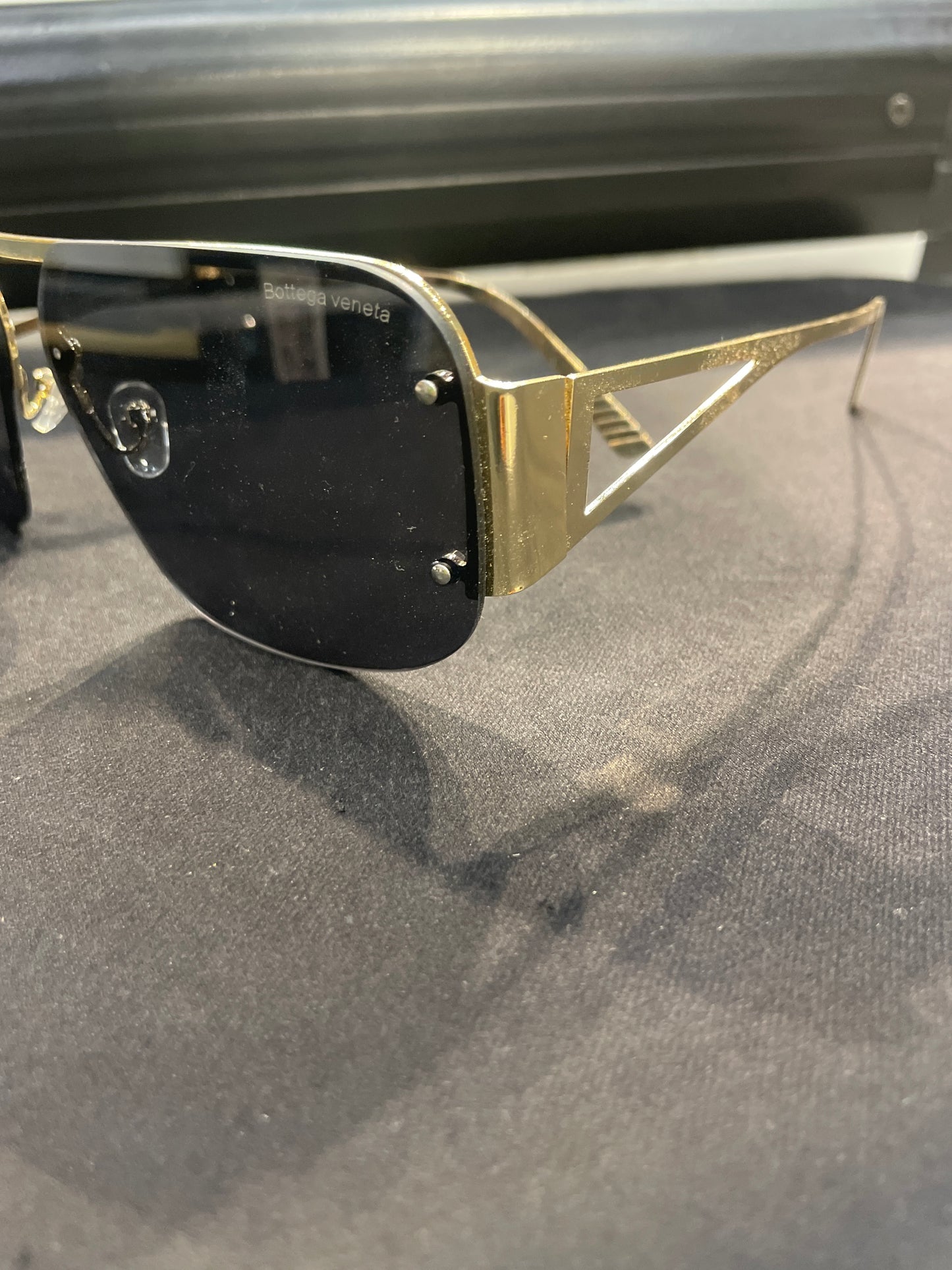 TOB BOT Golden Frame Black Shade Unisex Sunglass SUN191