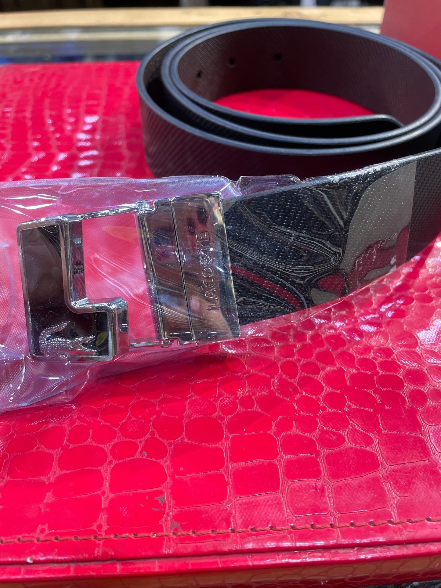 CAL LAC Black Dark Brown Reversible Strap  Black Silver Men’s Belt 989908