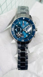 DAR RAD Matte Grey Chain Blue Dial Chrono Working Heavy Machinery Men’s Watch 991305