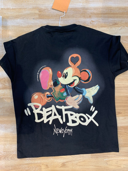 D-G Fashion Black Colour Back Beatbox Print Premium Quality Imported Unisex T Shirt 65051