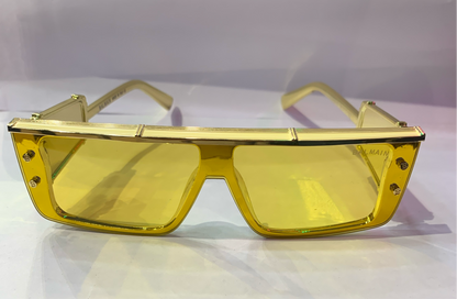 LAB Glossy Golden Frame Yellow Shade Unisex Sunglasses ZS98095 54 17-142