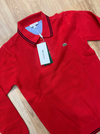 CAL Red Colour With Print  Collar TShirt Full selves 80823