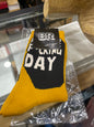 BR Mustard Yellow Colour Another Day White Black Print Premium Quality Full Socks 990742