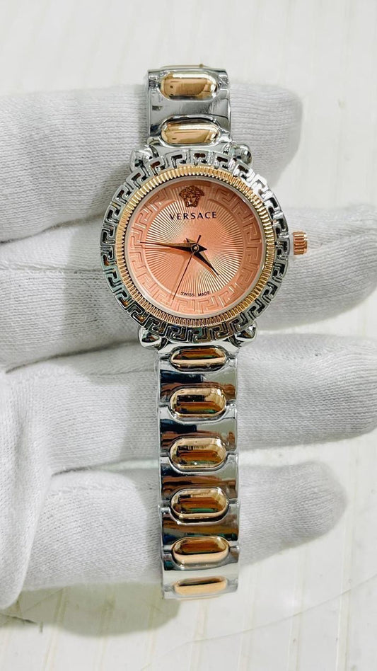 REV VER Copper Silver Chain Copper Dial Ladies Watch 989301