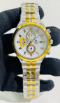 IDE Silver Gold Chain White Dial Chronograph Workin Men’s Watch 988983