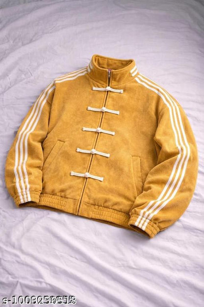 IDA ADI Yellow Colour Embroidery Cream Strap Premium Quality Unisex Jacket 9927-A