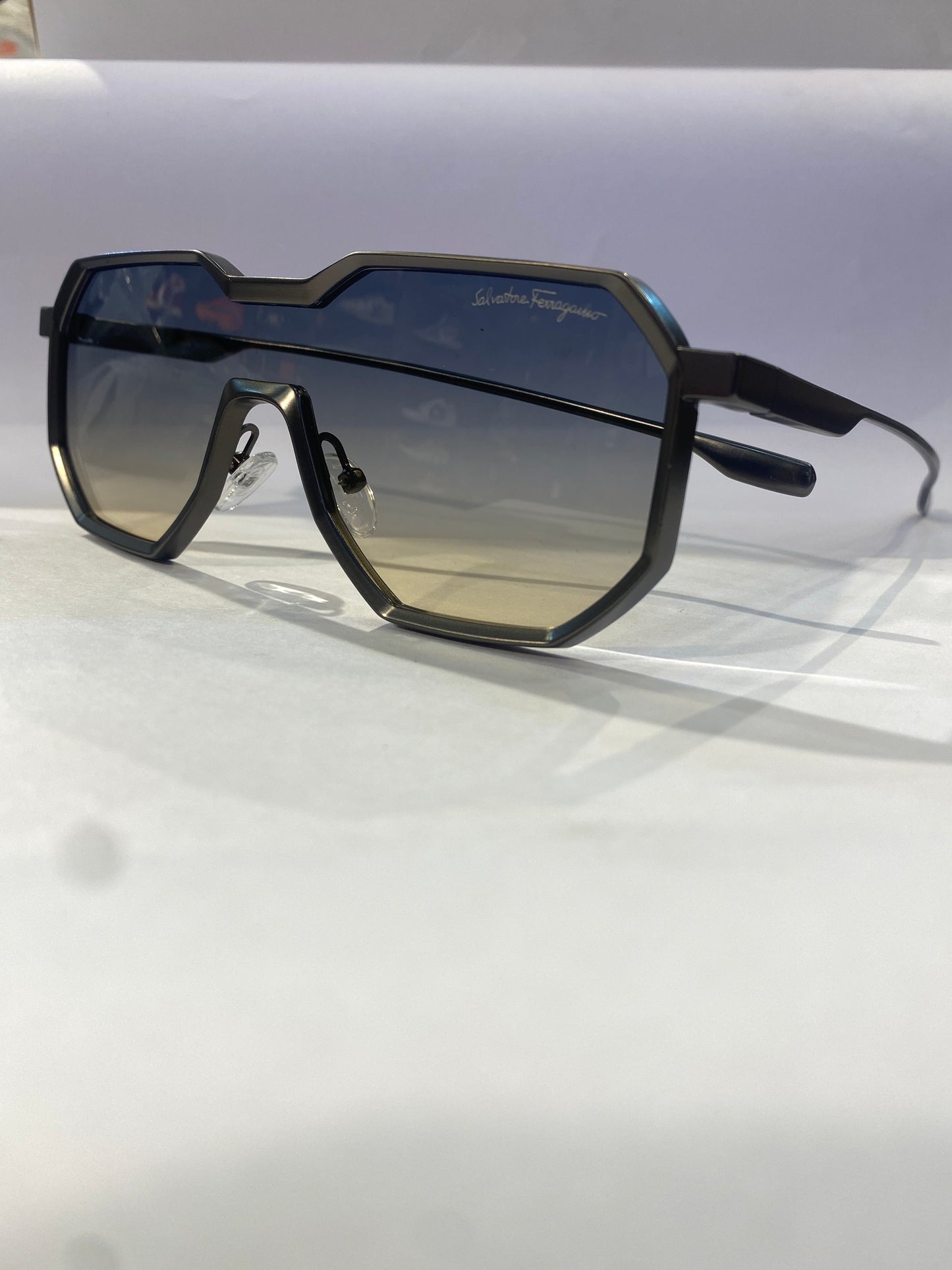 Las Sal FER Ref Grey Frame Blue Yellow Shade Unisex Sunglass ZS98145 56 18 142