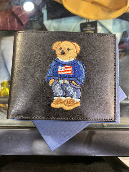 LOP POL Genuine Leather Teddy Embroidered Men’s Wallet 990756
