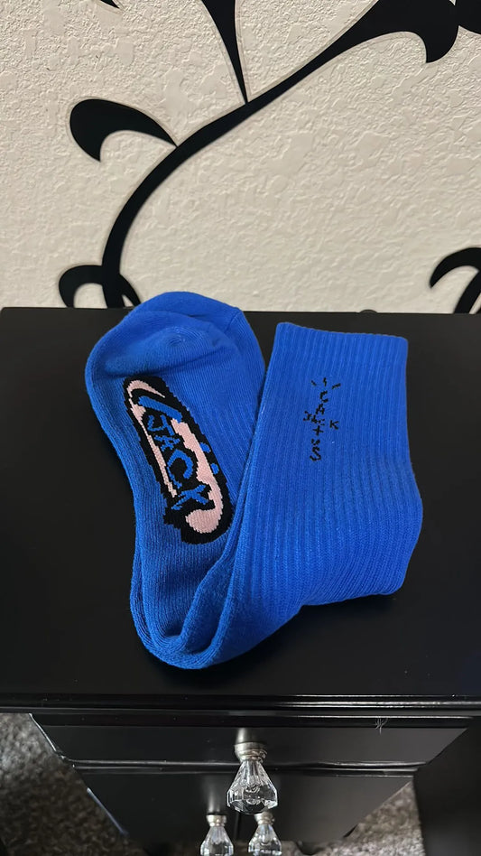 BR JACK CACTUS Blue Colour Black Print Premium Quality Full Socks 990086