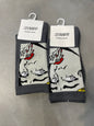 Scenario Dark Grey Colour Grey Girl Face Print Premium Quality Full Socks 991171