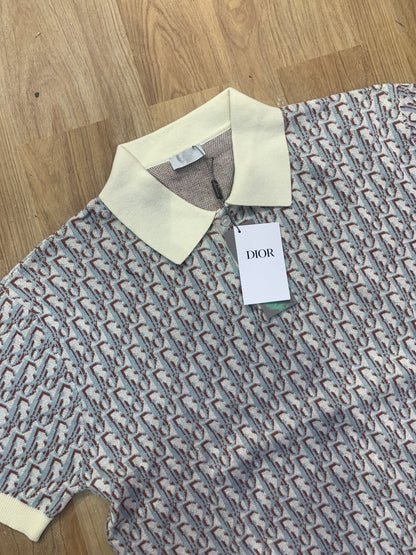 OID Cream Colour Brown Grey OID  Print Premium Quality collar Tshirt 80830