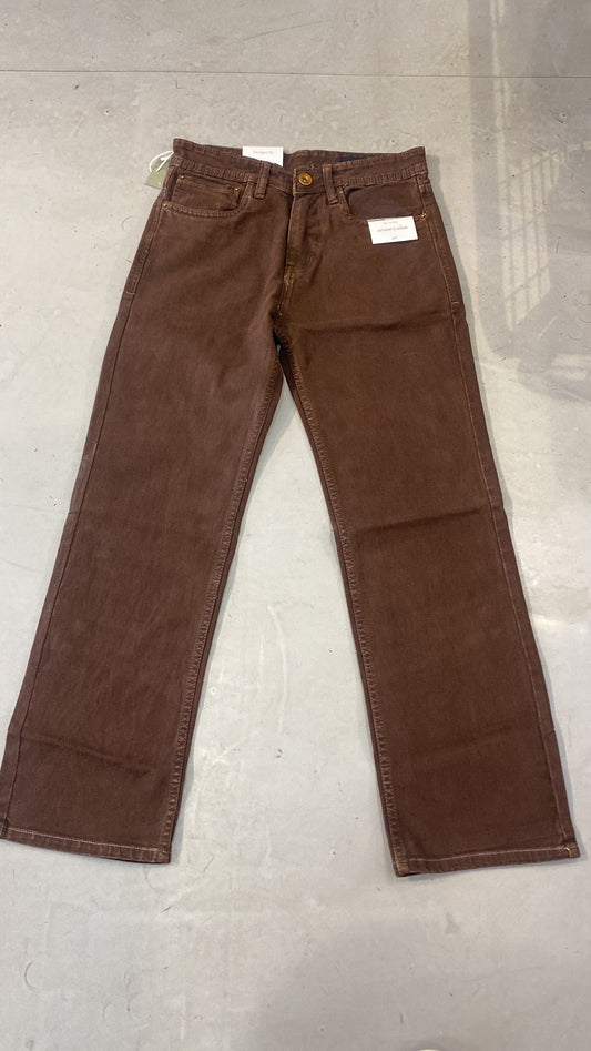 M&H Dark Brown Colour Premium Quality Straight Lose Fit Men’s Jeans 990361