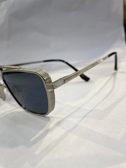 RAM Matte Silver Frame Black Shade Unisex Sunglasses KSL-98493 52 21 145