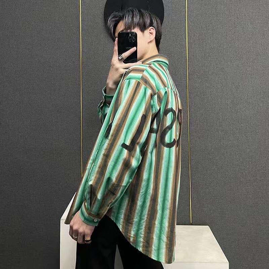 Green Black Colour With Lining Design Full Sleeve Shirt CY-05