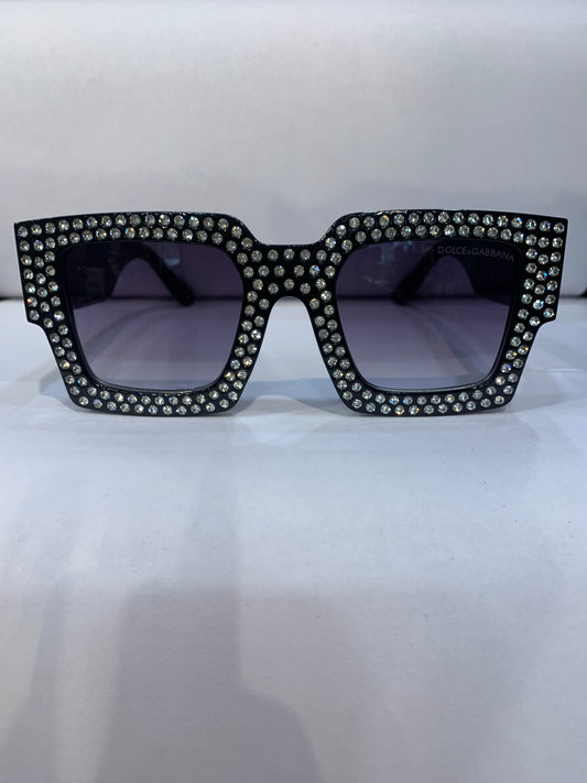 Lod Black Stud Frame Black Shade Unisex Sunglass ZS98014 56 16 141