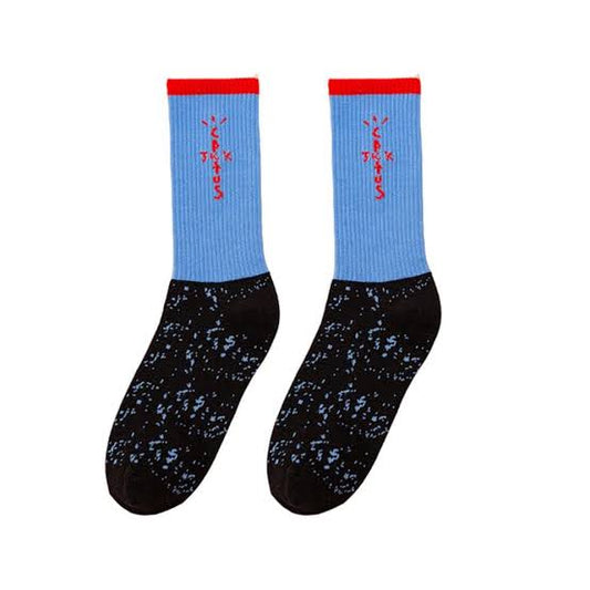 BR JACK CACTUS Black Blue Colour With Red Print Premium Quality Full Socks 990077