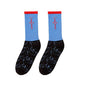 BR JACK CACTUS Black Blue Colour With Red Print Premium Quality Full Socks 990077