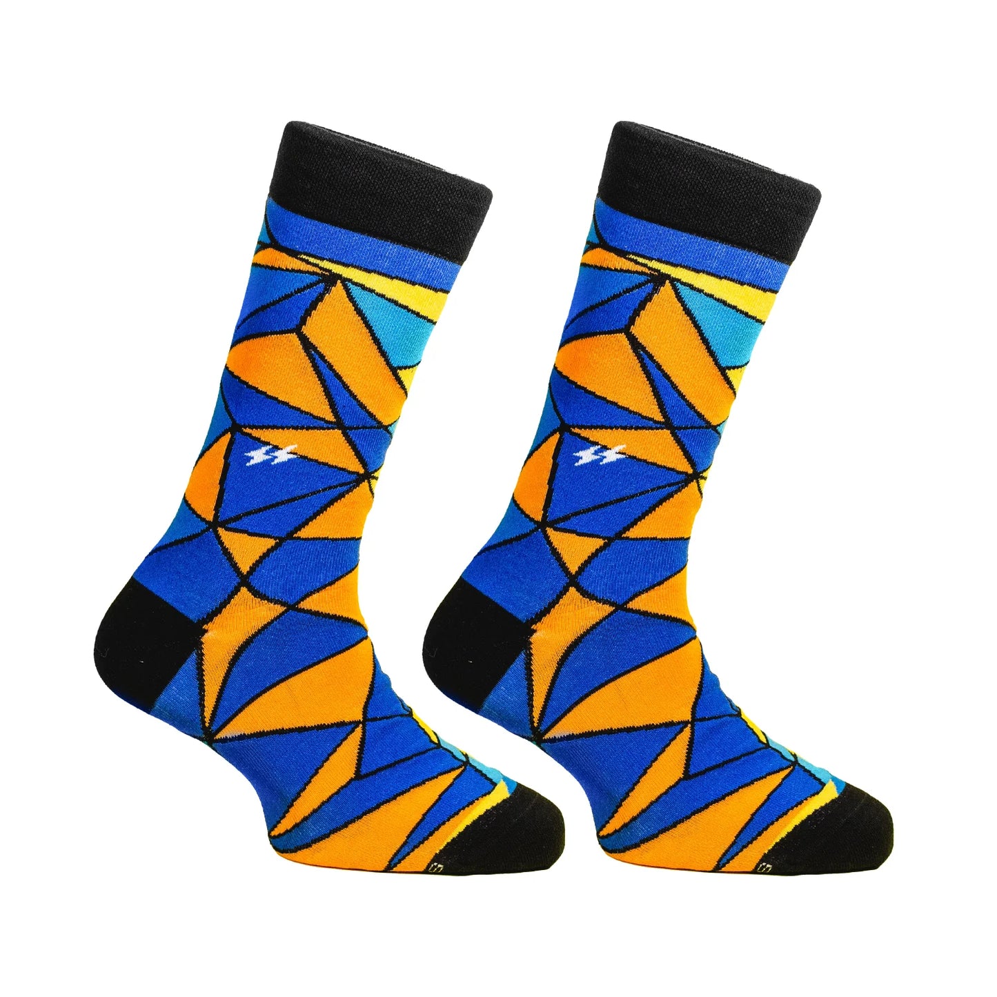 PAPA SOCKS  Orange & Blue Colour Premium Quality Full Unisex Socks 989945