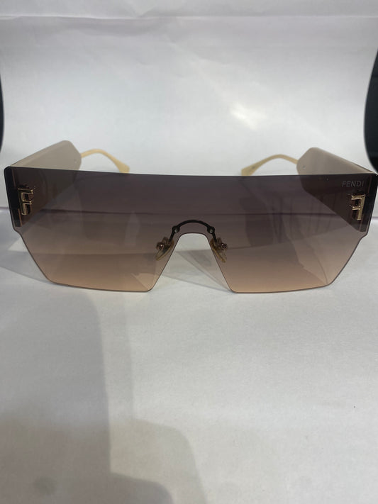 NEF Golden Stike Peach Frame Brown Shade Unisex Sunglasses F35111 58 20 145