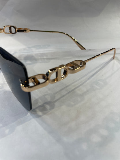 OID Frameless Golden Stick Black Shade Unisex Sunglasses SUN253