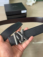 MRA ARM Black Silver Buckle Brown Black Double Side Strap Men’s Belt 991373