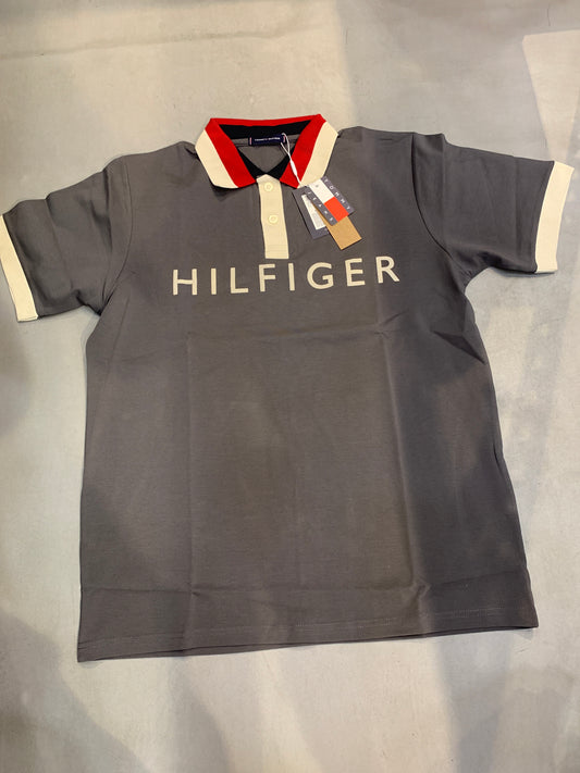 MOT Grey  Colour Blue Red White Strips collar Premium Quality Collar T-Shirt 989887