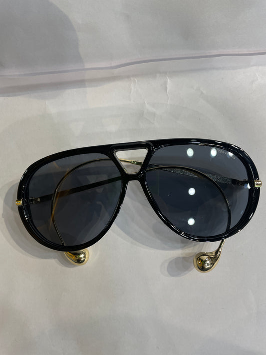 TOB BOT Black Frame  Golden Stick Black Shade Unisex Sunglasses SUN247