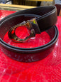 AOC COA Silver Golden Buckle With Black Strap Men’s Belt 989920