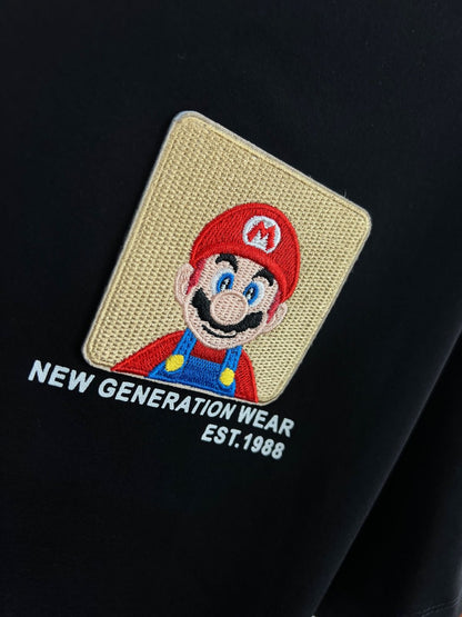 Raz Zar Black Colour EST.1988 Mario Back Print T-Shirt 5584