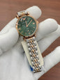 Mra Copper Silver Chain Green Dail Ladies Watch 401422