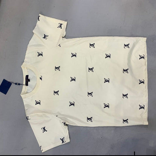UOL LOU Cream Colour With VL Logo Print Men’s T Shirt 990725