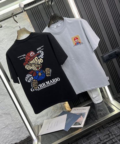 Raz Zar Black Colour EST.1988 Mario Back Print T-Shirt 5584