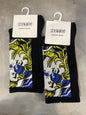 Scenario Black Colour Grey Blue Yellow Print Premium Quality Full Socks 991248