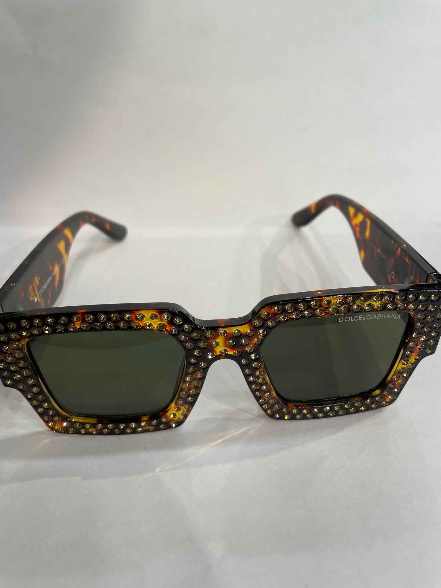 LOD Leopard Frame Green Shade Crystal Rhinestone Sunglass Zs98014 56 16 141