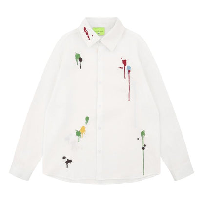 Savage Base White Colour Embroidery Work Full Sleeve Imported Shirt YR9289