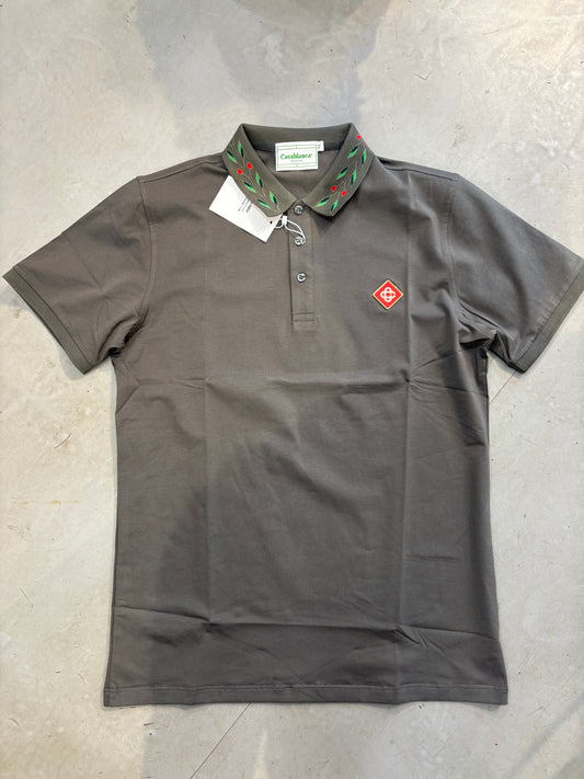 SAC CAS Grey Colour Premium Quality Half Sleeve Men’s Collar TShirt 8605