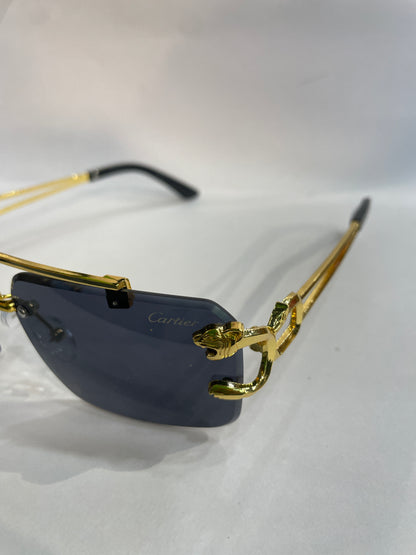 RAC Frameless Golden Black Stick Black Shade Sunglass SUN 2033