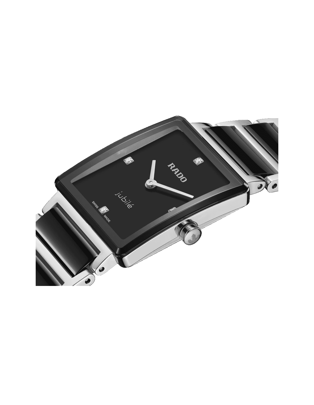 DAR RAD Black Silver Chain Square Black Dial Ladies Watch 991464