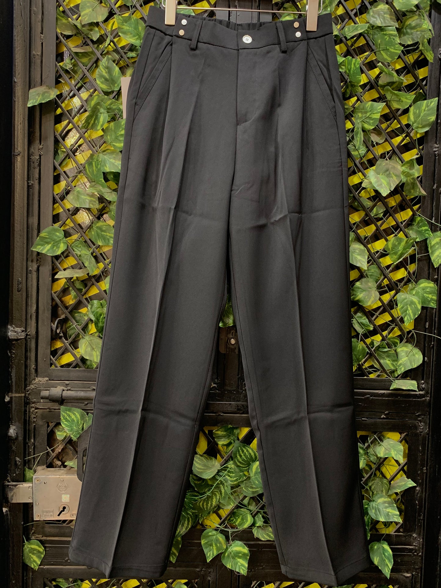 J.JN Black Korean Straight Fit Unisex Pants 25F06