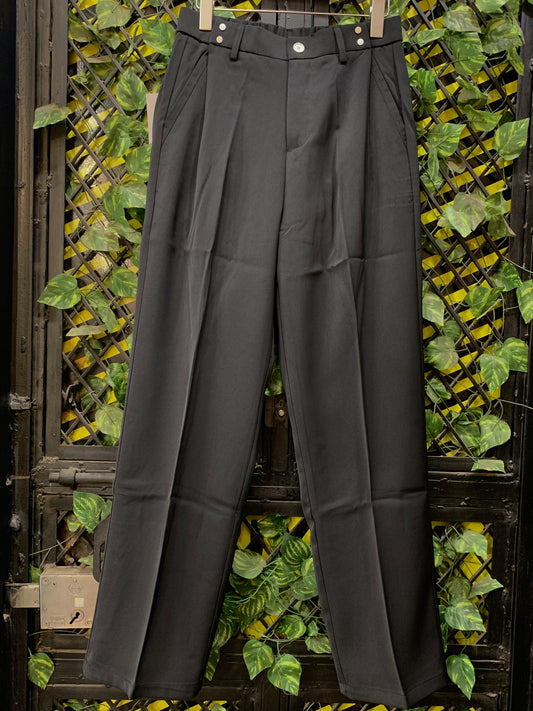 J.JN Black Korean Straight Fit Unisex Pants 25F06