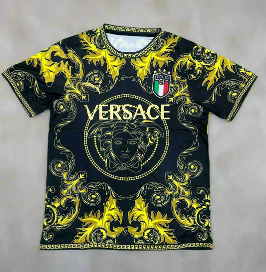 Mup Rev Yellow Black Colour Print Round Neck Tshirt Jersey 744289