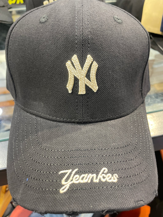 YN Black Colour Cream Embroidery Logo Imported Premium Quality Unisex Cap 990793