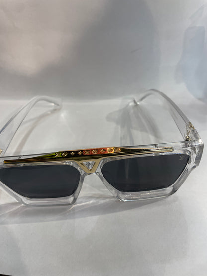 UOL VL Transparent Frame Black Shade Unisex Sunglass 21062 52 21-138