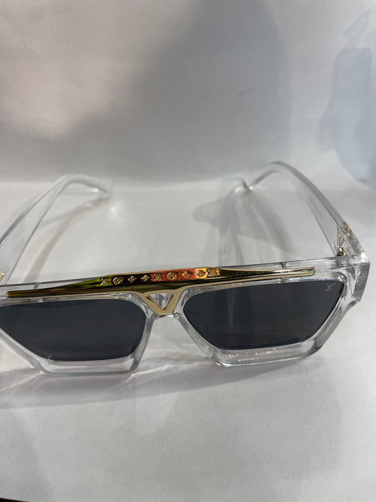 UOL VL Transparent Frame Black Shade Unisex Sunglass 21062 52 21-138