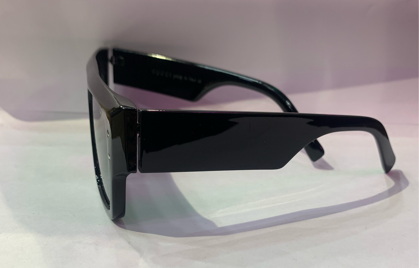 CUG Glossy Black Frame Black Shade Unisex Sunglasses ZN3837 55 17-140